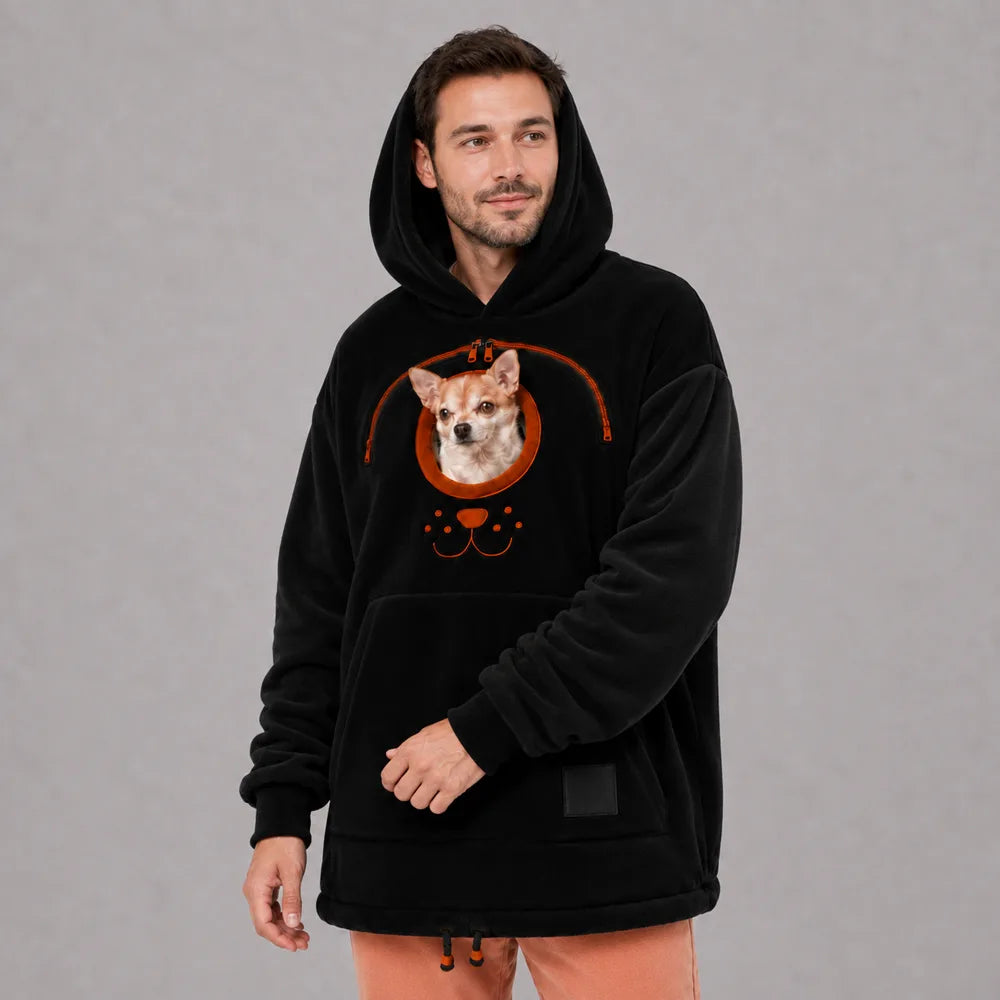 Bluza z kieszenią na pupila, kolor czarny